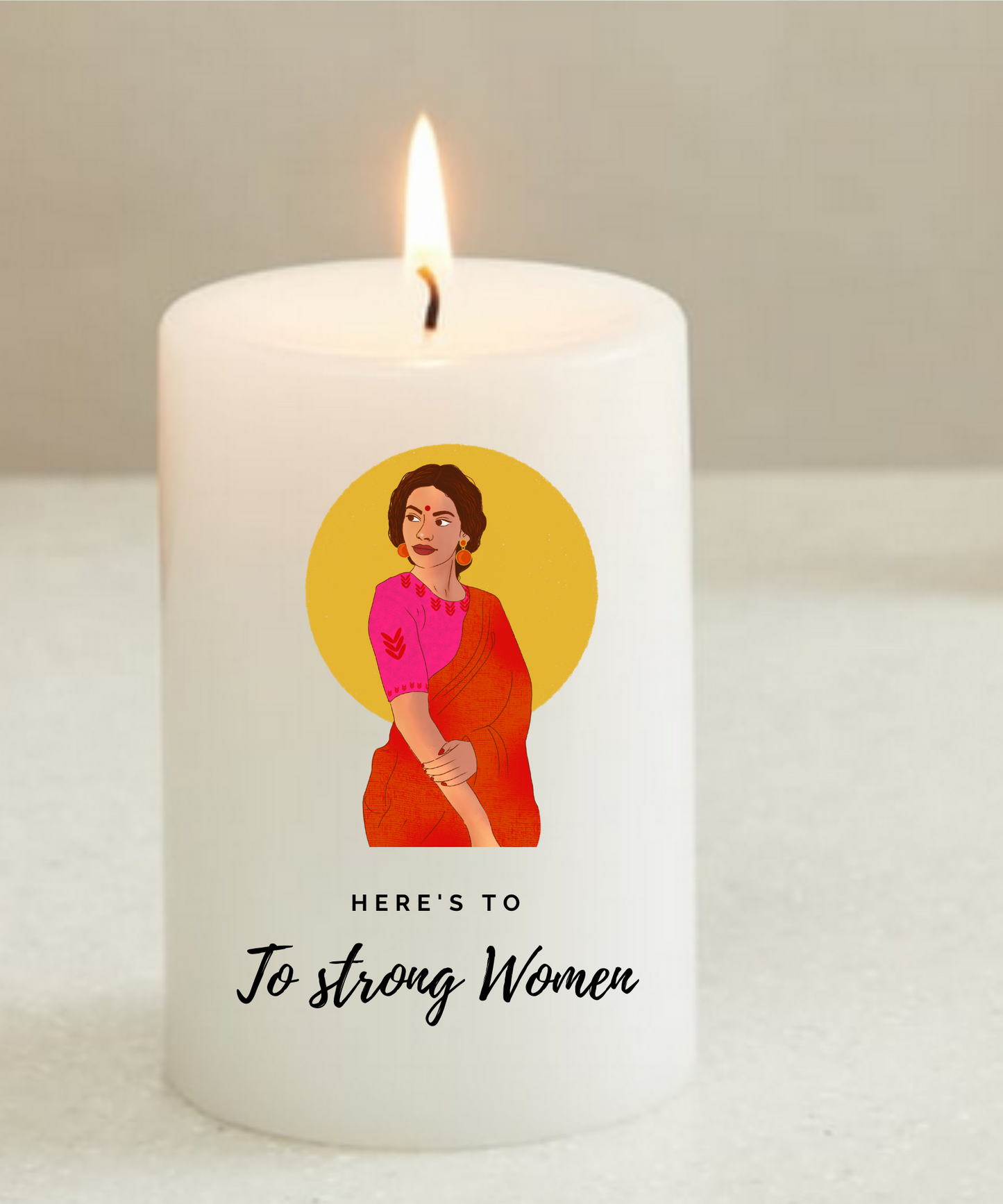 Women's Day Pillar Candle ( Min.10 pieces )