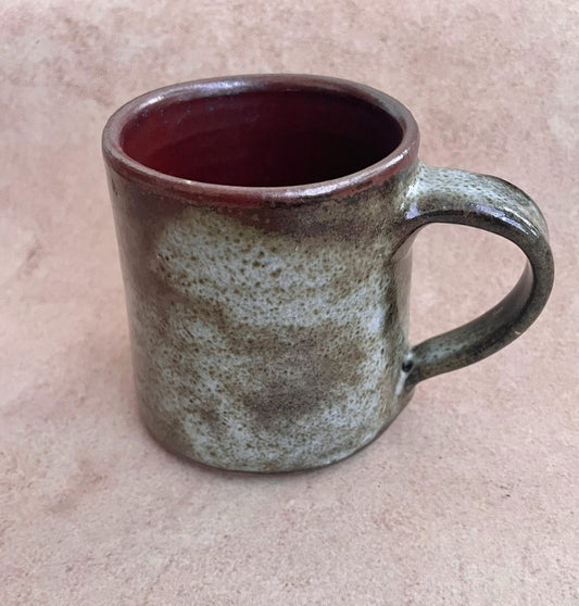 Rustic Olive Green Stoneware Pottery Mugs