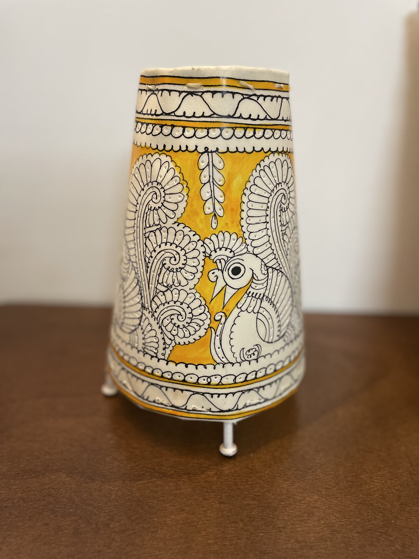 Yellow Tholu Bommalatta Lamp
