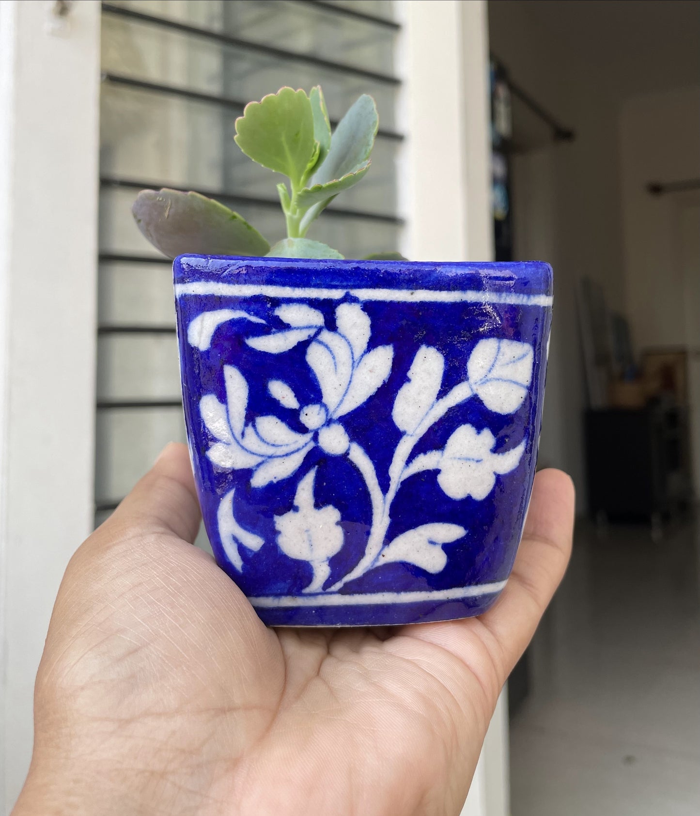 Blue Pottery Desk Planter