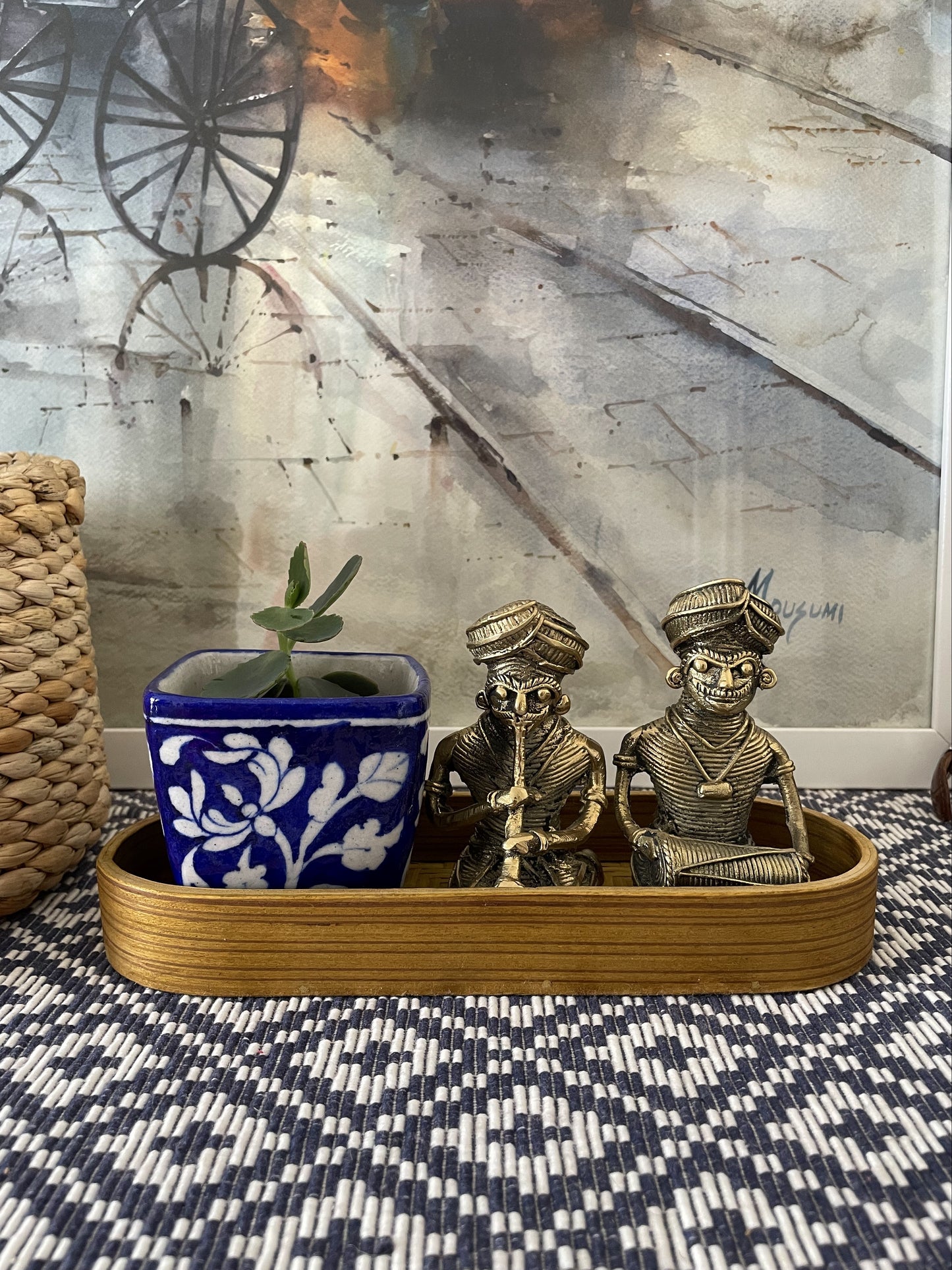 Blue Pottery Desk Planter