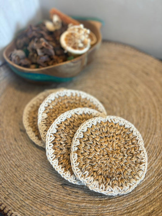 Banana Fibre Crochet Coasters ( Set of 4 )