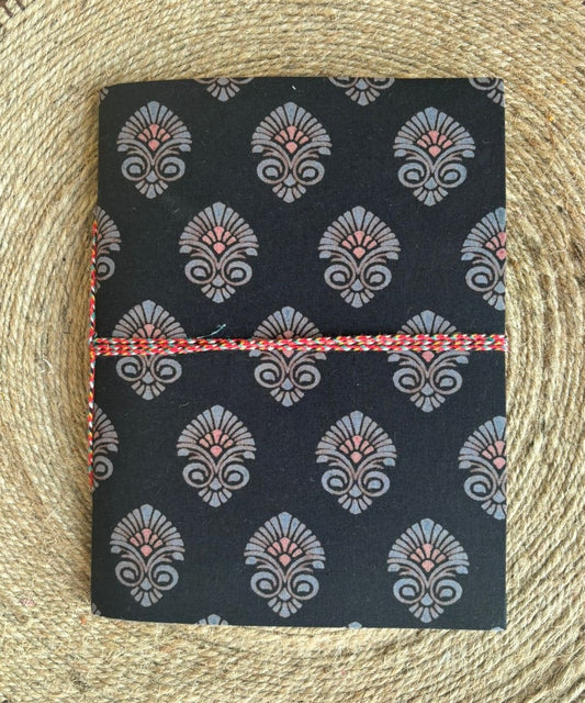 Block Printed Black Notebook