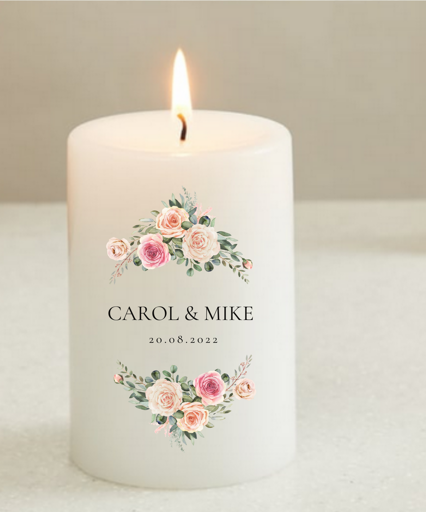 Customised Floral Wedding Return Gift Candles