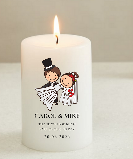 Customised Christian Wedding Return Gift Candles ( Min.10 pieces )
