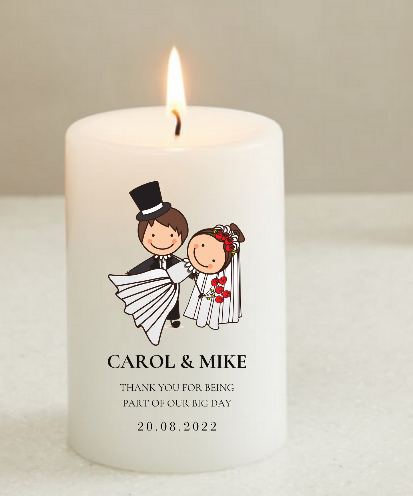 Customised Wedding Return Gift Candles