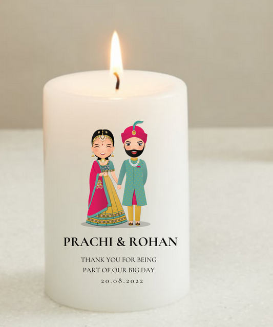 Customised Indian Wedding Return Gift Candles ( Min.10 pieces )