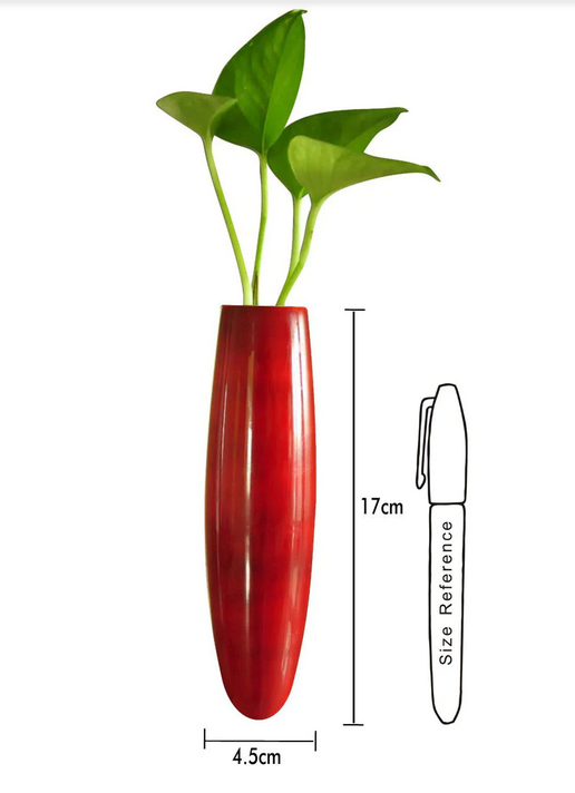 Channapatna Wooden Red Magnetic Fridge Planter