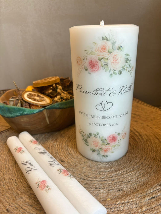Customised Floral Wedding Unity Candle Set
